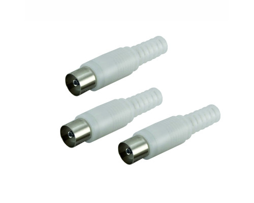 Антенный разъем гнездо TV (мама), без пайки, 3 шт