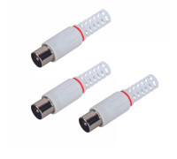 Антенный разъем штекер TV (папа), без пайки, 3 шт