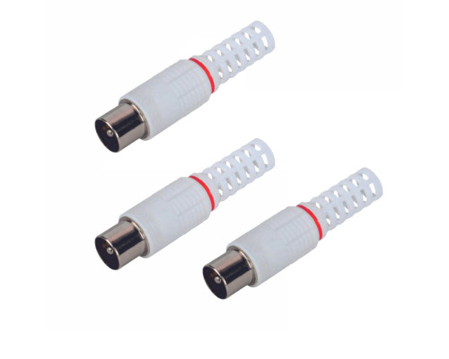 Антенный разъем штекер TV (папа), без пайки, 3 шт