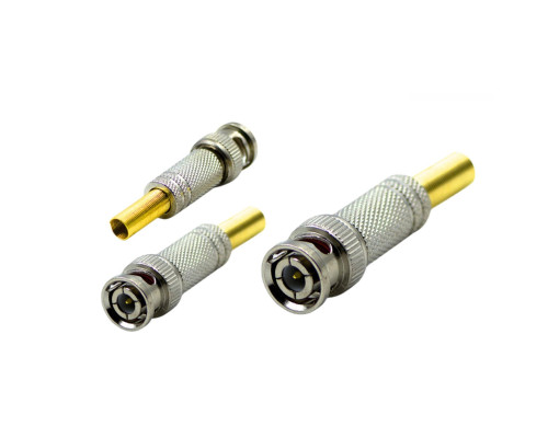 Разъем штекер BNC (папа) под винт с пружиной, 3 шт