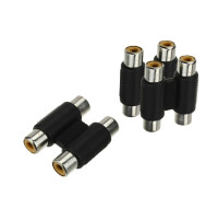 Переходник 2 гнезда RCA (мама) - 2 гнезда RCA (мама), бинокль, 3 шт