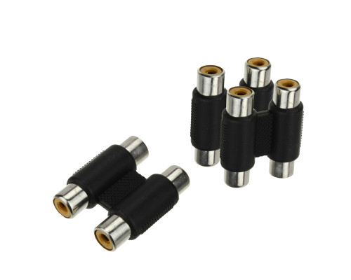 Переходник 2 гнезда RCA (мама) - 2 гнезда RCA (мама), бинокль, 3 шт