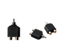 Переходник 2 гнезда RCA (мама) - штекер RCA (папа), 3 шт