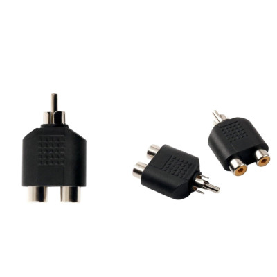 Переходник 2 гнезда RCA (мама) - штекер RCA (папа), 3 шт