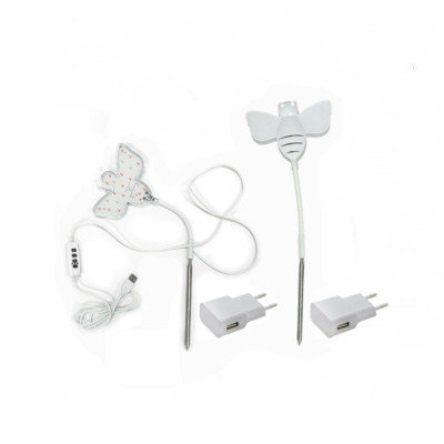 Гибкая светодиодная фитолампа для растений "пчелка", 3 режима света, с адаптером питания, 2 шт