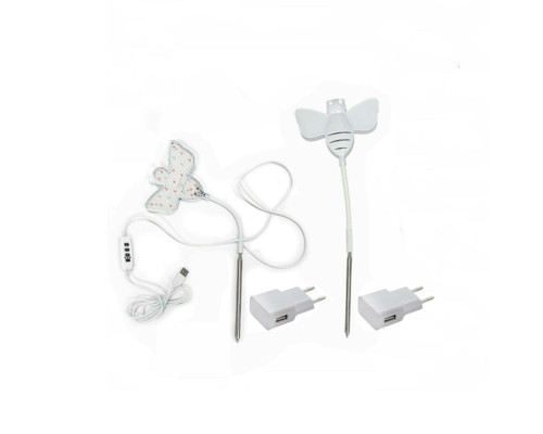 Гибкая светодиодная фитолампа для растений "пчелка", 3 режима света, с адаптером питания, 2 шт