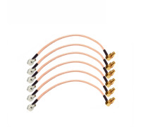 Комплект пигтейл-переходников TS9 - SMA female угловой, кабельная сборка, 6 шт, 15 см