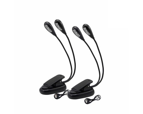 Переносной гибкий светильник MPP-35 на прищепке, многофункциональная подсветка светодиодная для пюпитра, книги, мольберта и ноутбука, 2 шт