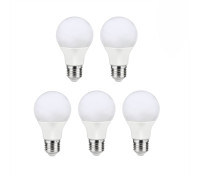 Лампа светодиодная E27/4000К/5 Вт, форма груша, 5 шт