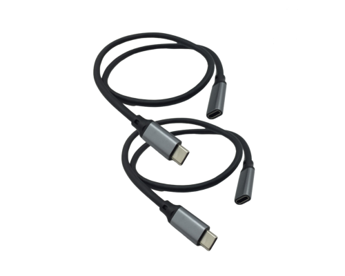 Кабель USB Type-c, удлинитель 0.5 м, черный, 2 шт