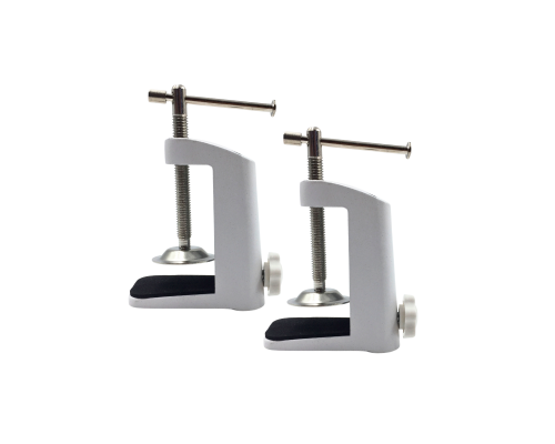 Струбцина усиленная белая для косметологической лампы лупы на пантографе, 2 шт