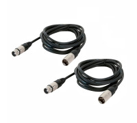 Кабель для микрофона XLR (M) - XLR (F), 1.5 м, 2 шт