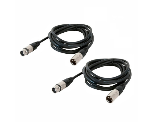 Кабель для микрофона XLR (M) - XLR (F), 1.5 м, 2 шт