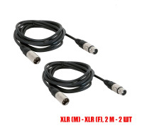 Кабель 2 м для микрофона XLR (M) - XLR (F), 2 шт