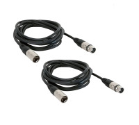 Кабель 2 м для микрофона XLR (M) - XLR (F), 2 шт