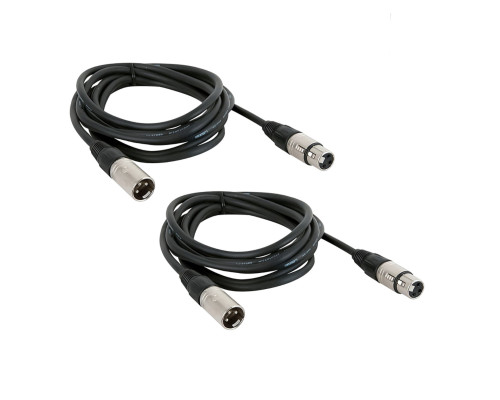 Кабель 2 м для микрофона XLR (M) - XLR (F), 2 шт