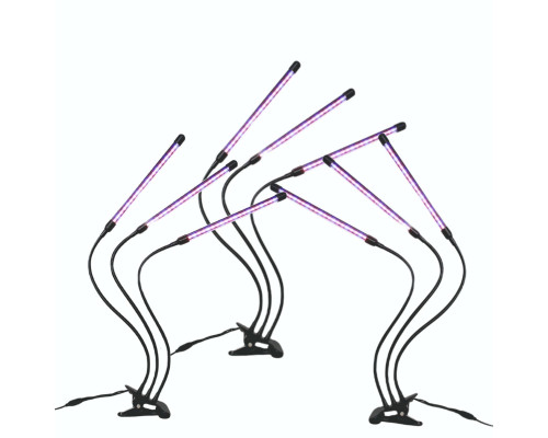 Фитолампа светодиодная для растений с регулируемым зажимом, 3 лампы по 3 панели