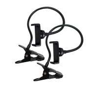 Гибкий держатель GDT85-MPR для телефона до 85 мм и весом 500 гр на металл прищепке, черный, 2 шт