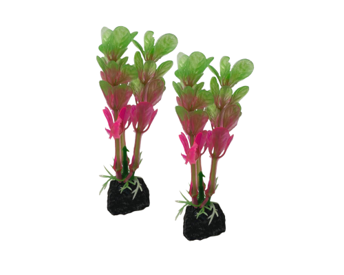 Растение искусственное, декор для аквариума, Альтернантера розовая, 2 шт