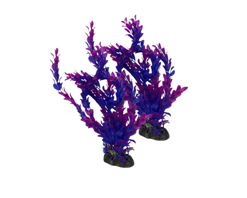 Растение искусственное, декор для аквариума, Людвигия фиолетовая, 2 шт