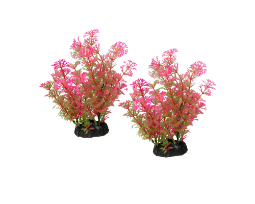 Растение искусственное, декор для аквариума, Амбулия розово-зеленая, 2 шт