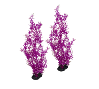 Растение искусственное, декор для аквариума, Людвигия ярко-розовая, 2 шт