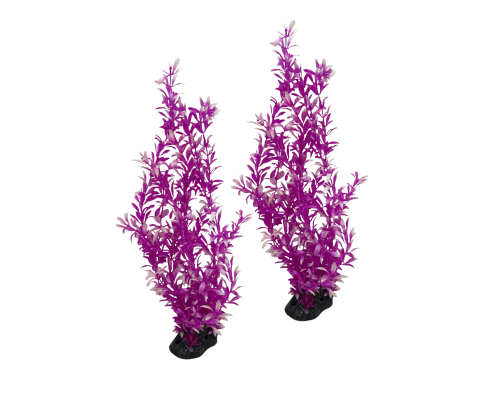 Растение искусственное, декор для аквариума, Людвигия ярко-розовая, 2 шт