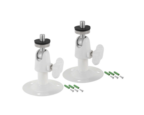 Настенное крепление NKSH-14W с шаровой головкой и резьбой 1/4", цвет белый, 2 шт