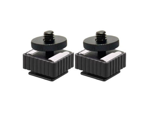 Комплект крепления для камер на штатив: 2 держателя PAZ-14 и 2 адаптера с резьбой 1/4 и в паз с одной гайкой