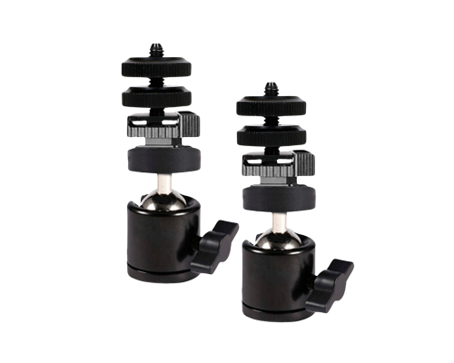 Комплект крепления для камер на штатив: 2 адаптера PAZ-14, 2 переходника AD2 с гайками и 2 шарнира с резьбой 1/4