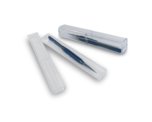 Пинцет монтажный, прямой тонкий 140 мм, цвет голубой, в коробочке, 2 шт