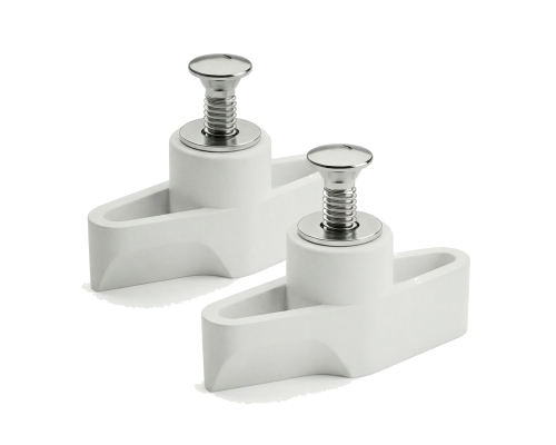 Крепежный набор: винт М4х19, гайка барашек М4 и шайба М4х10, цвет белый, 2 шт