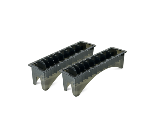 Подставка под насадки машинки для стрижки, прозрачная черная, 2 шт