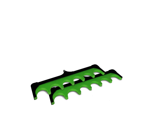 Держатель для удочек, 6 мест, с резьбовым креплением, цвет зеленый, 2 шт