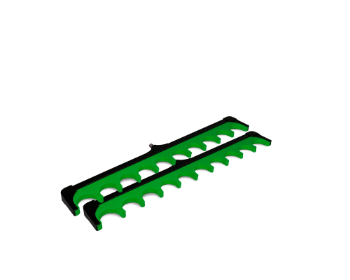 Держатель для удочек, 10 мест, с резьбовым креплением, цвет зеленый, 2 шт