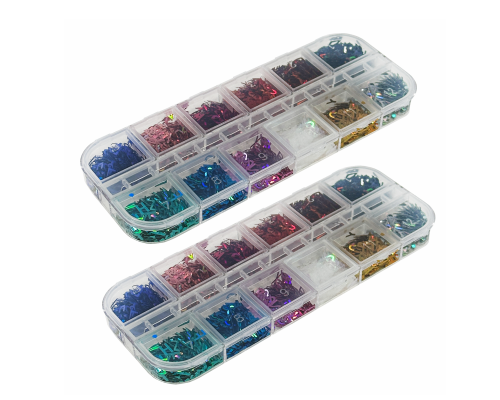 Набор букв из фольги, 26 букв, 12 цветов, градиент, в футляре, 2 шт