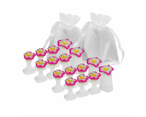 Разделители пальцев для педикюра, цветочки фуксия, 2 комплекта в мешочках