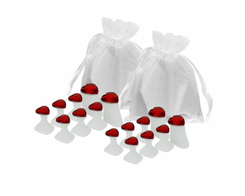 Разделители пальцев для педикюра, красные сердечки, 2 комплекта в мешочках