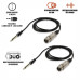 Кабель для микрофона, разъем 6.5mm XLR-Jack 6.3mm, 1.5 м, 2 шт