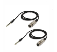 Кабель для микрофона, разъем 6.5mm XLR-Jack 6.3mm, 1.5 м, 2 шт