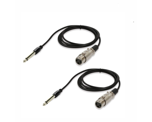 Кабель для микрофона, разъем 6.5mm XLR-Jack 6.3mm, 1.5 м, 2 шт