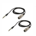 Кабель для микрофона, разъем 6.5mm XLR-Jack 6.3mm, 1.5 м, 2 шт