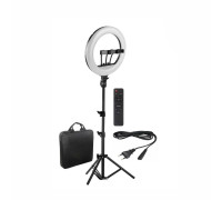 Кольцевая селфи лампа RL-21 с 3 держателями для телефона на усиленном штативе, диаметр 54 см