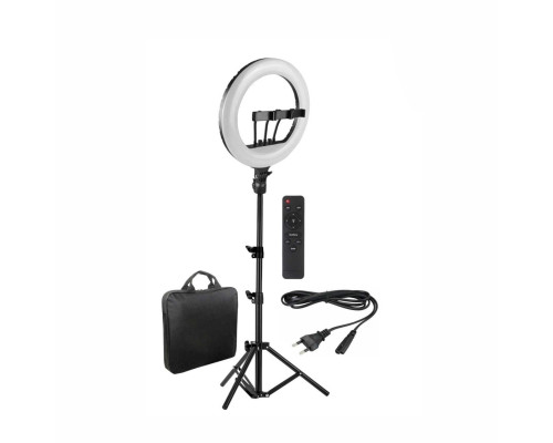 Кольцевая селфи лампа RL-21 с 3 держателями для телефона на усиленном штативе, диаметр 54 см