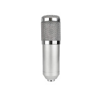Конденсаторный микрофон BM-800 (в комплекте USB звуковой адаптер, пантограф, поп-фильтр, ветрозащита, два держателя для микрофона), серебристый