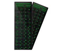 Наклейки на клавиатуру, 2шт, русские и английские буквы, зеленый цвет