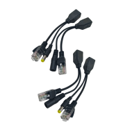Пассивный приемник и передатчик PoE, RJ45, DC 2.1/5.5 мм, 2 комплекта, черный