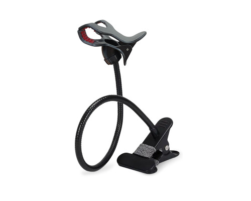 Гибкий держатель-прищепка для телефона с металлическим зажимом для стола, черный