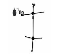 Микрофонная стойка Pro-23f с двумя держателями для микрофона и поп-фильтром диаметром 10 см