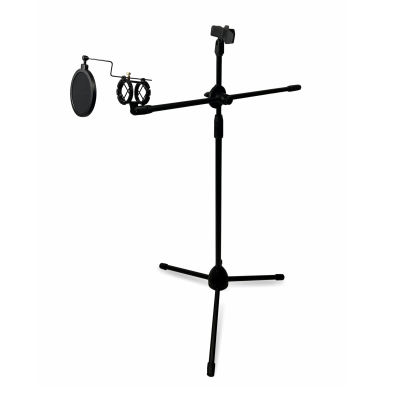 Микрофонная стойка Pro-23f с двумя держателями для микрофона и поп-фильтром диаметром 10 см
